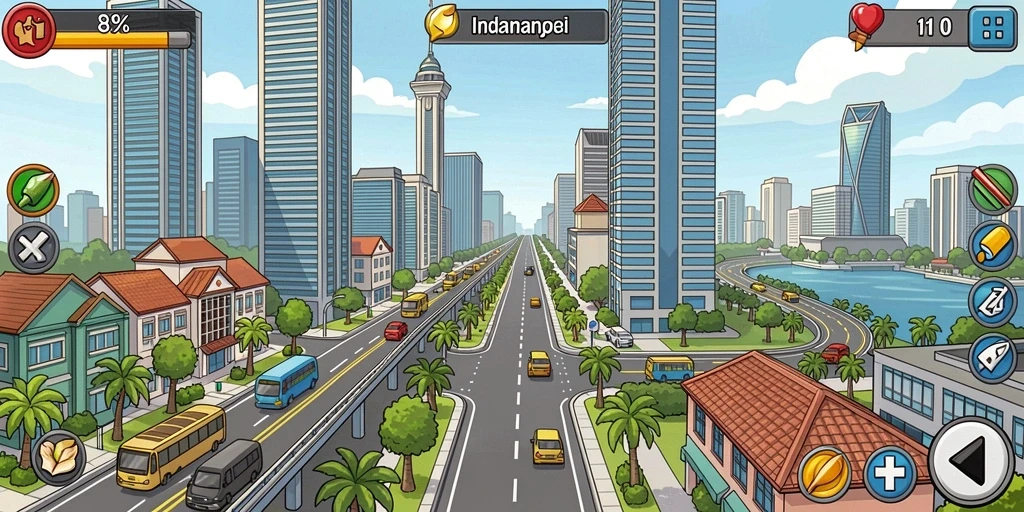 Tampilan grafis yang menawan dan berwarna.